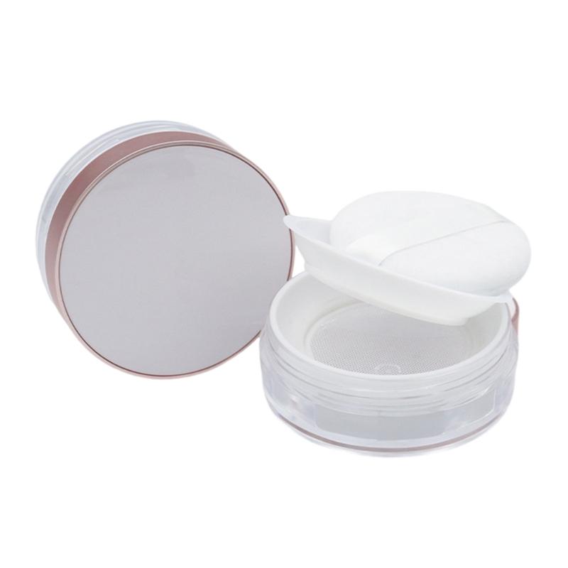 Loose Powder Containers,Reusable Empty Makeup Powder Case with Elasticated Net Sifter for Setting Powder,Face Powder