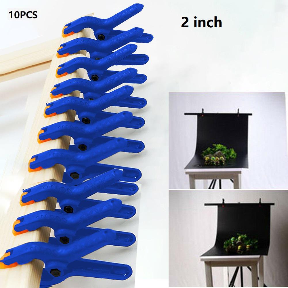 10Pcs 2inch Woodworking Spring Clamps Plastic Nylon Wood Bar Tube Clamp Photo Background Spring Clip 2 inch 10PCS