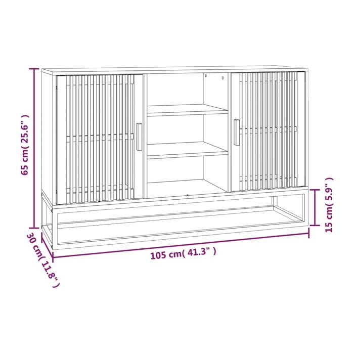 VidaXL Black Buffet 105x30x65 Cm Engineered Wood, Cabinet, Side Cabinet, Storage Cabinet, Cabinets, Cupboard, 352119