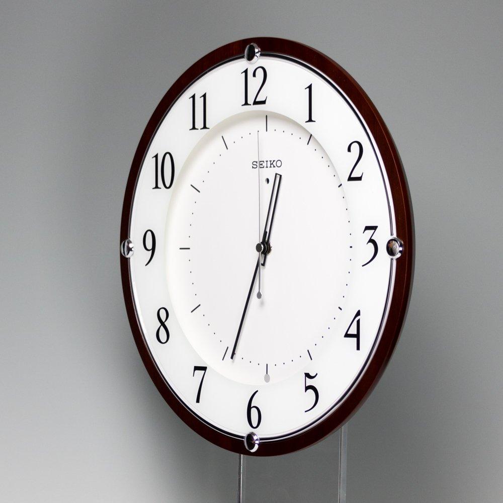 Seiko Clock Wall Clock Radio Analog Wooden Frame Brown Wood KX373B