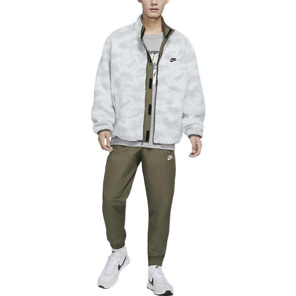 Nike Men's Club Fleece 2-Way Reversible Jacket 'Medium Olive/Black (Olive Camouflage)' DQ4885-222