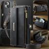For iPhone 13 6.1 Inch Case CASEME C39 RFID Blocking Zipper Wallet Stand Leather Cover with Strap