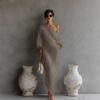Spring/Summer 2026 Europe High-end Women's Long Sleeve Off-the-Shoulder Mid-Waist Pullover Dress