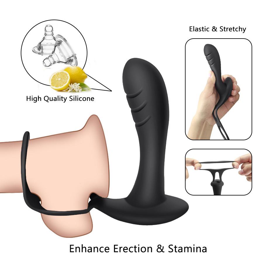 Männlicher Prostata-Massage-Vibrator, Analplug, kabellose Steuerung, Silikon, stimulieren, Massagegerät, Verzögerung der Ejakulation, Ring-Spielzeug für Männer