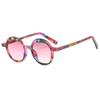 Tr90 Frame Ergonomic Round Sunglasses Uv400 Shades Lightweight Floral Eyewear For Parties Fishing Sun