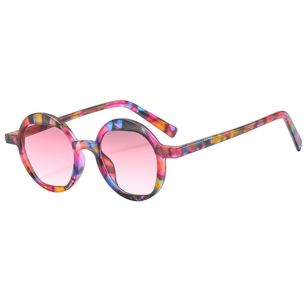 Tr90 Frame Ergonomic Round Sunglasses Uv400 Shades Lightweight Floral Eyewear For Parties Fishing Sun