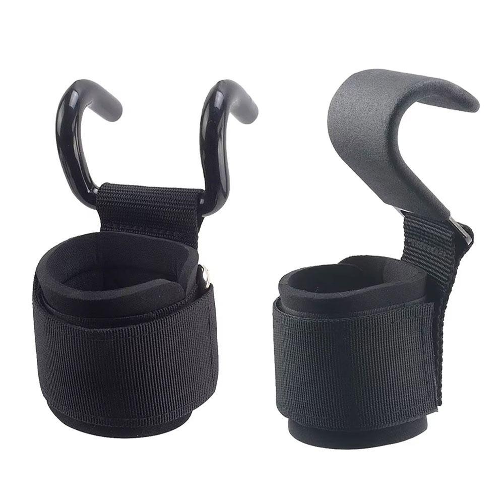 1/2Pcs With Wrist Wraps Weight Lifting Hooks Pull-Ups Power Lifting Gloves Hand-Bar Wrist Strap