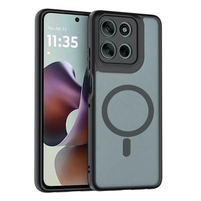 Motorola Moto G86 Power G56 G96 için Darbeye Dayanıklı Manyetik Kılıf Magsafe Kablosuz Şarj Mat Sert Arka Kapak Funda