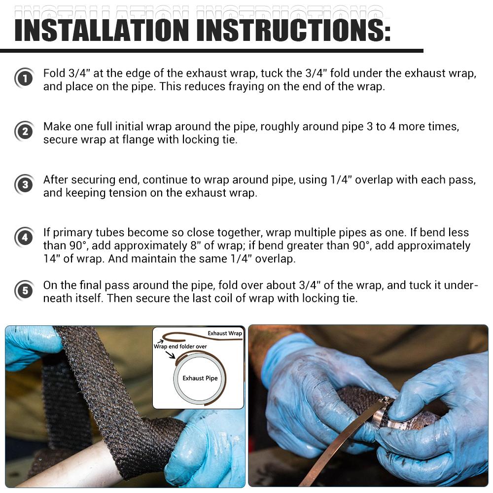 Hochwertige 2,5 cm * 5 m 10 m 15 m Titan/Schwarz-Abgaswärmewickelrolle für Motorrad-Fiberglas-Hitzeschildband mit Edelstahlbändern