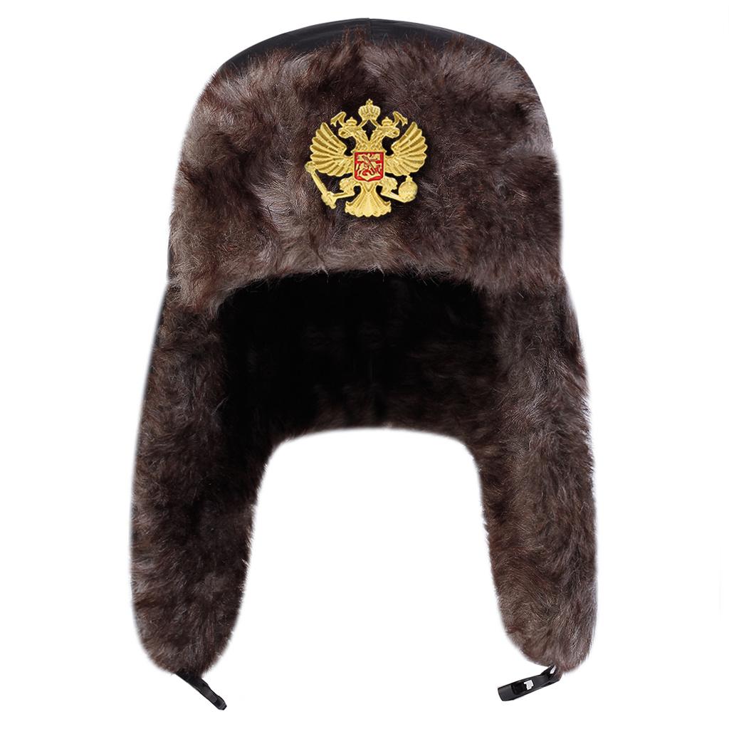 Winter Russian Double Headed Eagle Lei Feng Hat Men Outdoor Windproof and Cold Proof Bomber Hats Fashionable and Personalized Caps Cold Cap