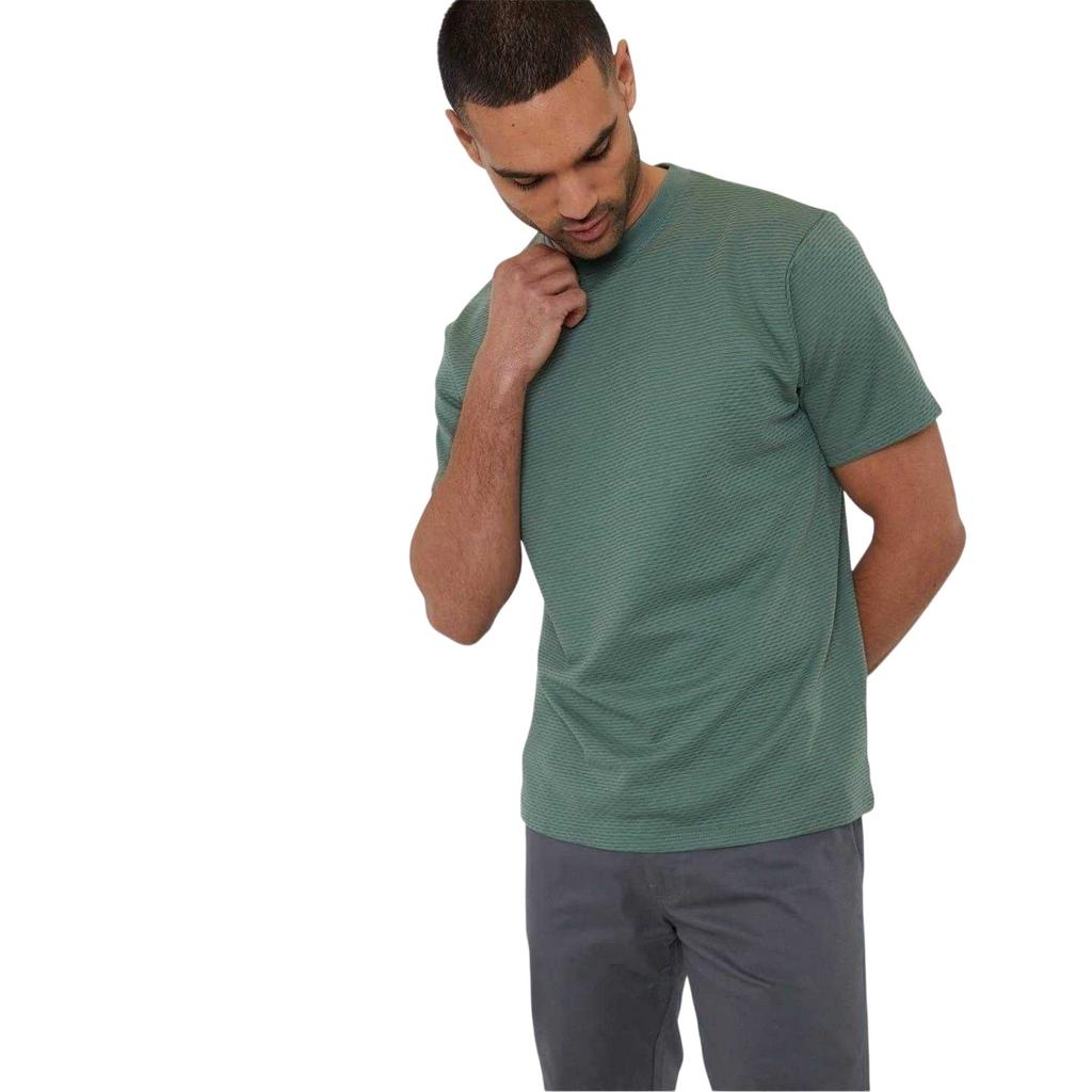 Threadbare Mens Textured Crew Neck Regular T-Shirt