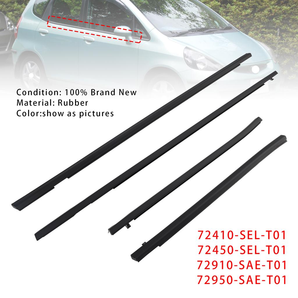 4 STÜCKE Wetterschutzleiste Gummidichtung Türgürtel für Honda FIT JAZZ 1. Generation 2001-2008