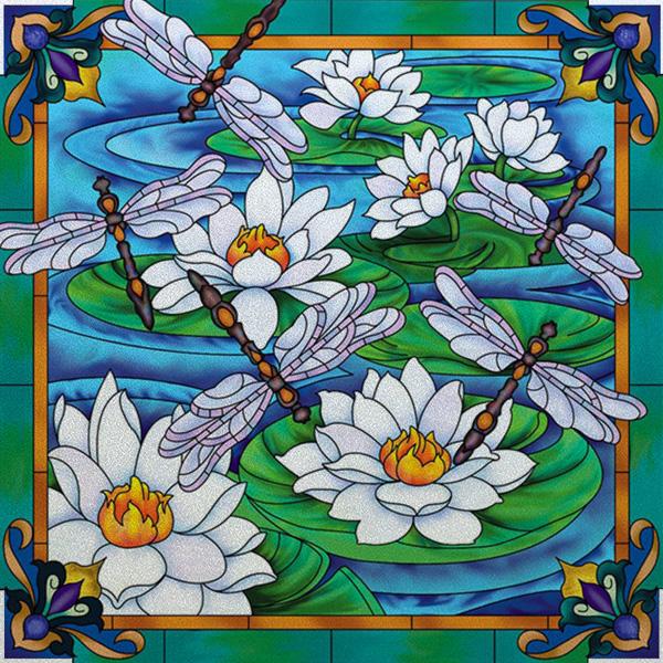 

Window Film Frosted Stained Glass Films,Customized Art Deco Design Flowers Static Cling Sticker,Home Decor Foil Window Treatment (as the picture,40X40cm)