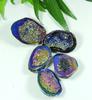 27-34 MM Rainbow Titanium Aura Agate Druzy Fancy Loose Gemstone 5 Pcs Lot SY-118