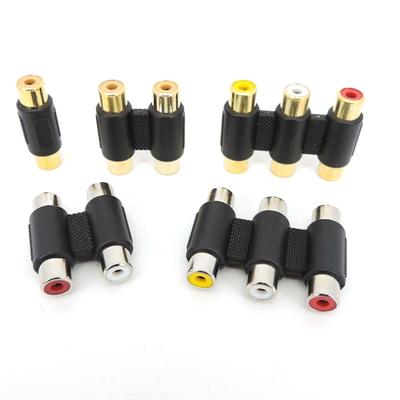1 stücke Audio Video Anschluss RCA 2rca 3rca buchse auf RCA 2rca 3rca buchse AV Koppler vergoldete adapter stecker buchse konverter