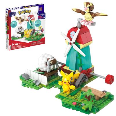 MEGA Pokemon Adventure World Pikachu and the Merry Wind Hill ~Poppo, Wooloo and a Spinning Windmill Set~ [Number of Block Pieces: 240 Pieces] HKT21