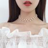 Korean Version Gypsy Star Necklace Female Light Luxury Sweet Fairy Branch Pearl Collarbone Chain Short Neck Chain Choker Accessories