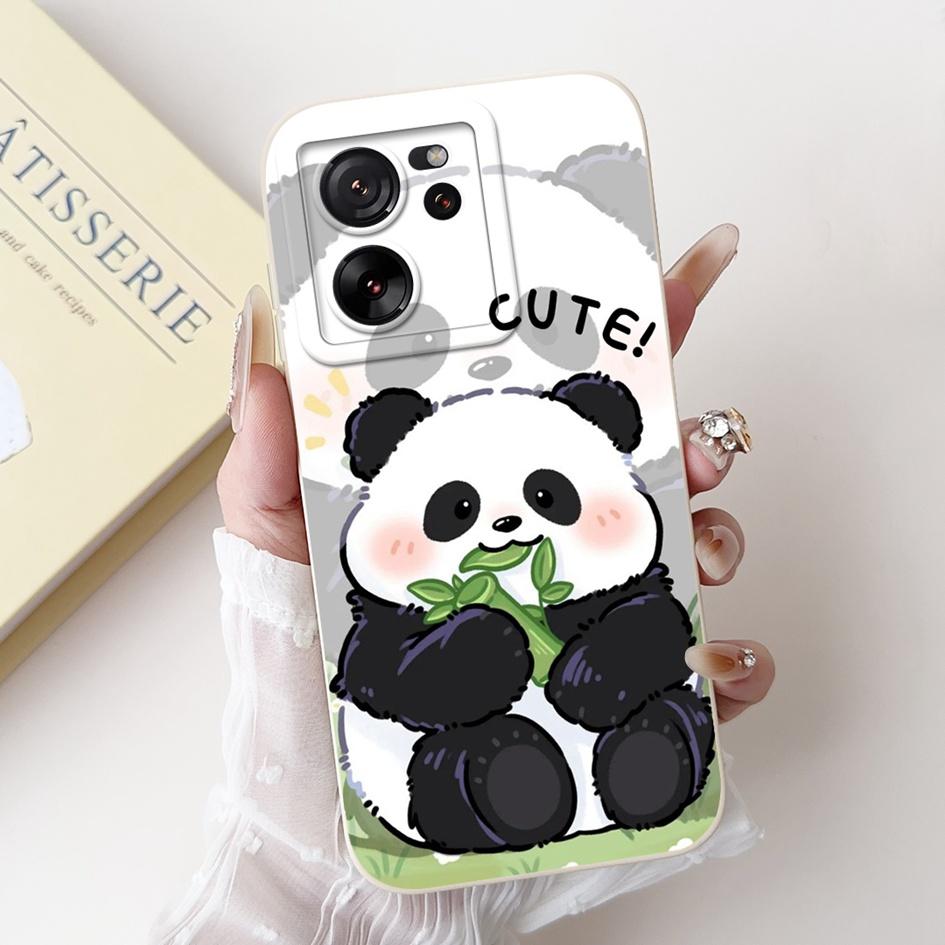 Für Xiaomi 13T 5G Hülle Mi 13T Pro Stoßfeste Abdeckung Niedlicher Panda Cartoon Mattes TPU Handyhülle Für Xiaomi 13T Mi13T Pro 13TPro Funda