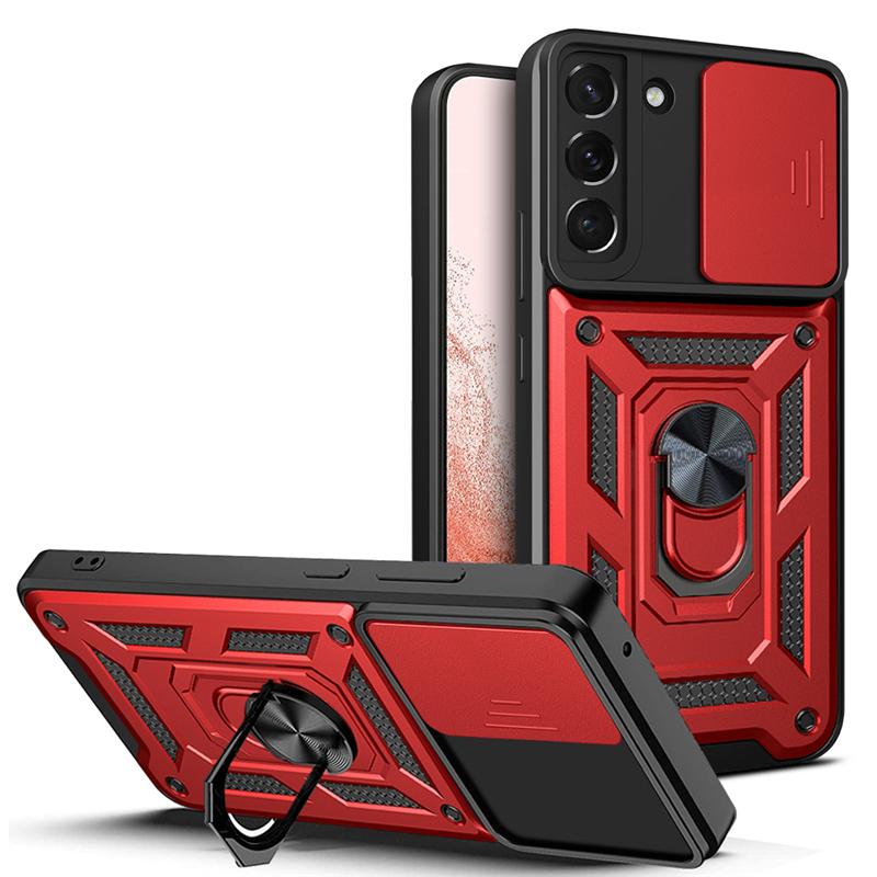 Slide Armor Shockproof Case For Samsung Galaxy S22 S21 A13 A12 A33 A53 A23 Honor 50 Redmi Note 11 10C iPhone 13 12 11 Pro Max Ring Holder Back Cover