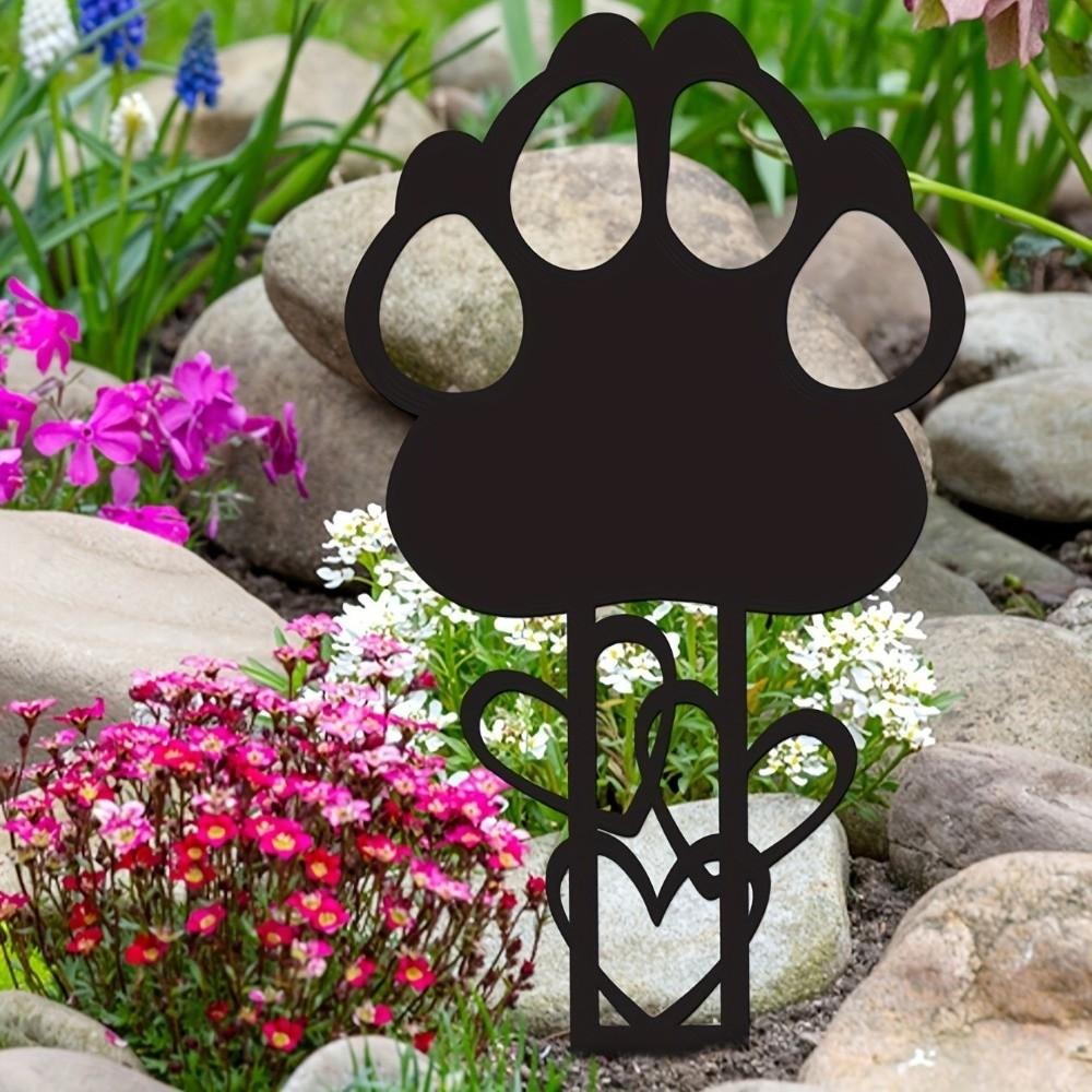 Sturdy Carbon Steel Pet Dog Grave Marker Silhouette Design Durable Waterproof Pet Memorial Stone Plaque Premium Quality