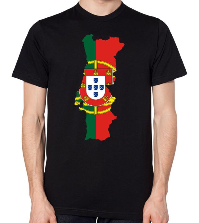 Portugal Flag Map T-Shirt 4XL
