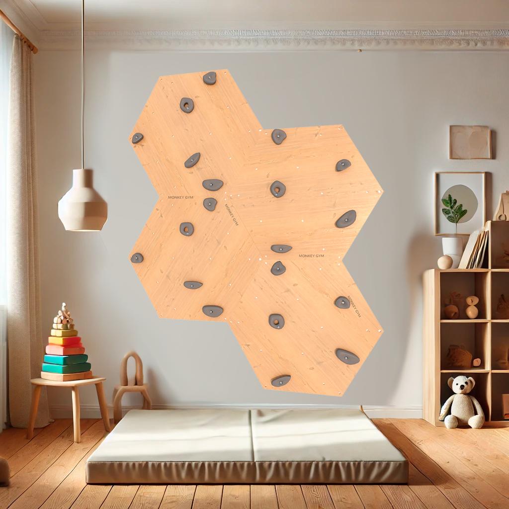 Climbing Wall Cube 4 Wood - Gray Grips