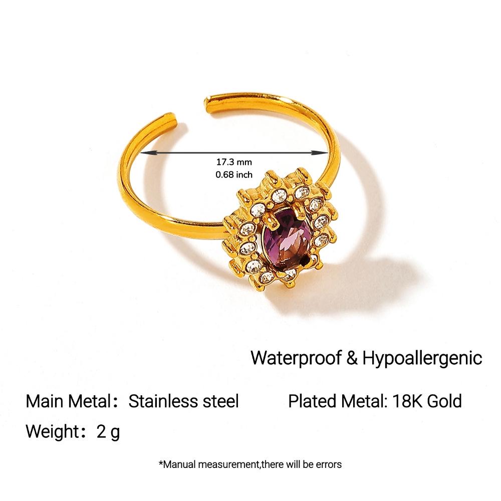 

Yingtai 18k Gold Titanium Stainless Steel Ring - Durable, Polished European & American Style for Women Size 7