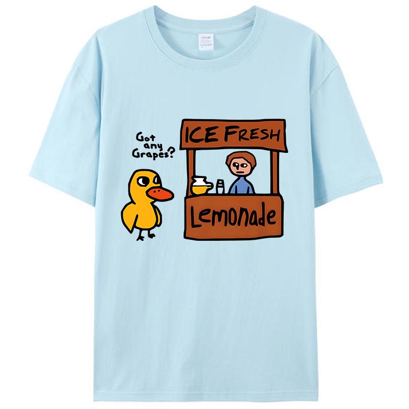 Ice Fresh Lemonade Got Any Grapes Duck Funny Saying Meme Vintage Men's T-Shirt Cotton Tee Tops