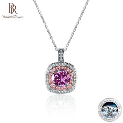Bague Ringen 1 Karat Echter Moissanit Anhänger Halskette Für Frauen Top Qualität 100% S925 Sterling Silber Hochzeit Braut Schmuck Geschenk
