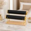 Versatile Freestanding Jewelry Display Rack with Wooden Base Sturdy Bangle