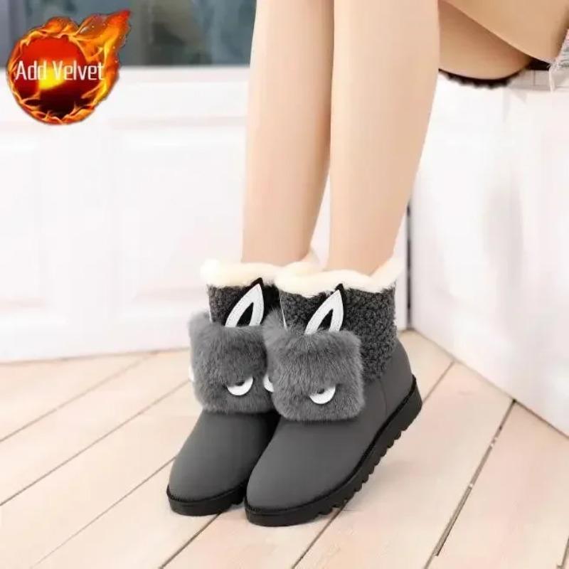 

Winter 2025 Women s Snow Boots Elegant With Low Heels Plus Warm Large Size Chic Spring Ladies Shoes Demi-season Novelty Footwear 40