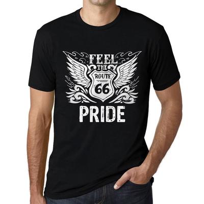 Men’s Vintage Tee Shirt Graphic T Shirt Feel The Pride Deep Black White Text
