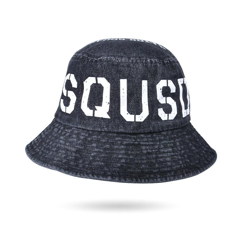 Summer Sun Visor Denim Cap Female Fisherman Hat Letter Male Basin Hat