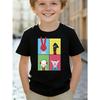 European Sizes Cute Children's Printed T-Shirt, Boys' Toddler T-Shirt, Boys' T-Shirt, Boys' Mid-Size T-Shirt, Boys' Top, Fashionable Trendy
