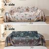 1Pc New Modern Style Linen-cotton Double Face Usable Sofa Blanket with Tassels Decor Multi-purpose for Living Room,Bedroom Sofa