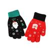 Knitted Parent Child Gloves Santa Claus Print Cartoon Gloves Festive Full Finger Gloves  Unisex