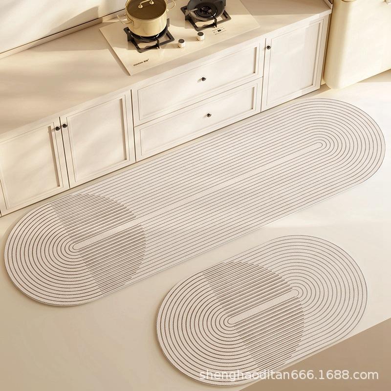 Super Absorbent Kitchen Floor Mat Long Diatomite Kitchen Rug Soft Washable Carpets Anti Slip Bathroom  Entrance Doormat