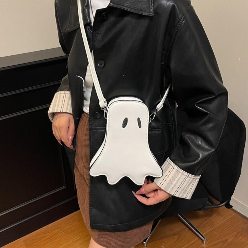 PU Leather Shoulder Bag Cartoon Crossbody Bag Cute Halloween Ghost Bag  Kids Gifts