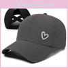 Baseball Cap Womens With Breathable And Cross Design Love Embroidery Heart