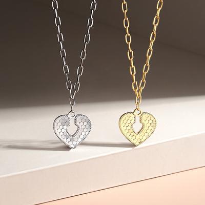Paar Liebe Schloss Halskette weibliche Licht Luxus Temperament funkelnde Schlüsselbein Kette
