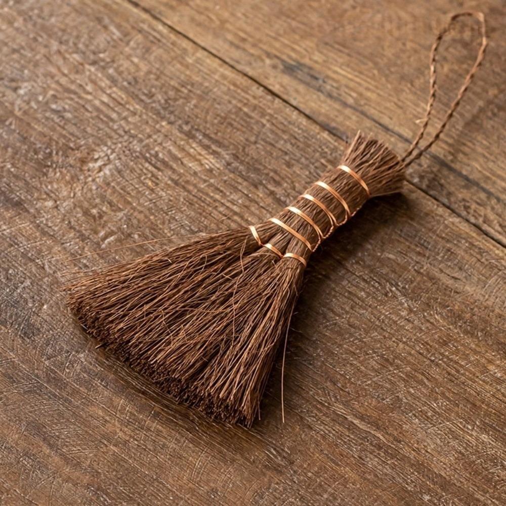 Natural Tea Cleaning Brush Traditional Mini Whisk Broom Tea Ware Scrubber  Dust Removal