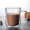 Transparente doppelwandige Borosilikatgläser mit Henkel, geeignet für Kaffee-, Tee-, Cappuccino-, Latte Macchiato-Tassen