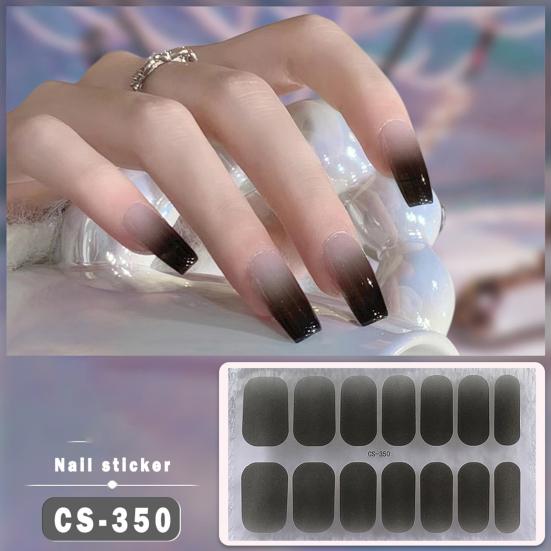 1 Sheet Gel Nail Strip UV Free Easy Apply Remove Self-adhesive Nail Sticker Long Lasting Waterproof Quality Glitter Solid Color Decorative Nail Wrap