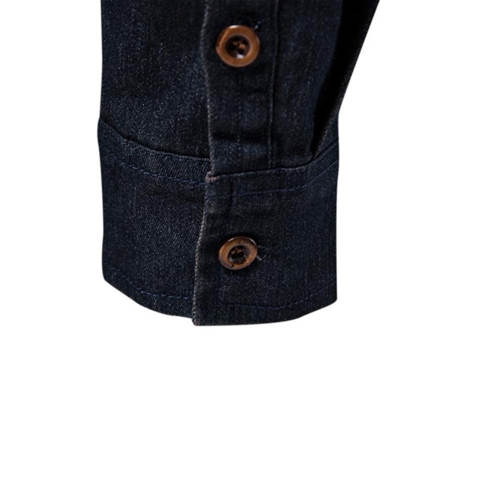 Cămașă Denim Bumbac Elastic Bărbați Mânecă Lungă Cămăși Cowboy de Calitate pentru Bărbați Casual Slim Fit Îmbrăcăminte de Designer pentru Bărbați