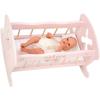 Lit à bascule en bois - Arias - 50x39,5x29,5 cm - Rose - Oreiller inclus - Couvre-lit assorti - À partir de 3 ans