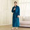 Men's Winter Shawl Collar Plush Fleece Bathrobe Soft Warm Long Sleeve Robe with Pockets Spa Robes for Men Comfortable Fluffy Homewear Sleepwear