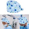 Stretchable Surgical Cap Cotton Material Slip Resistant Design Patterned Scrub Hat for Clinics