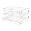Bakery Display Case, 2-Tier Commercial Countertop Pastry Display Case, Clear Acrylic Bread Box for Kitchen, Party Cake Cabinet with Magnetic Rear Door