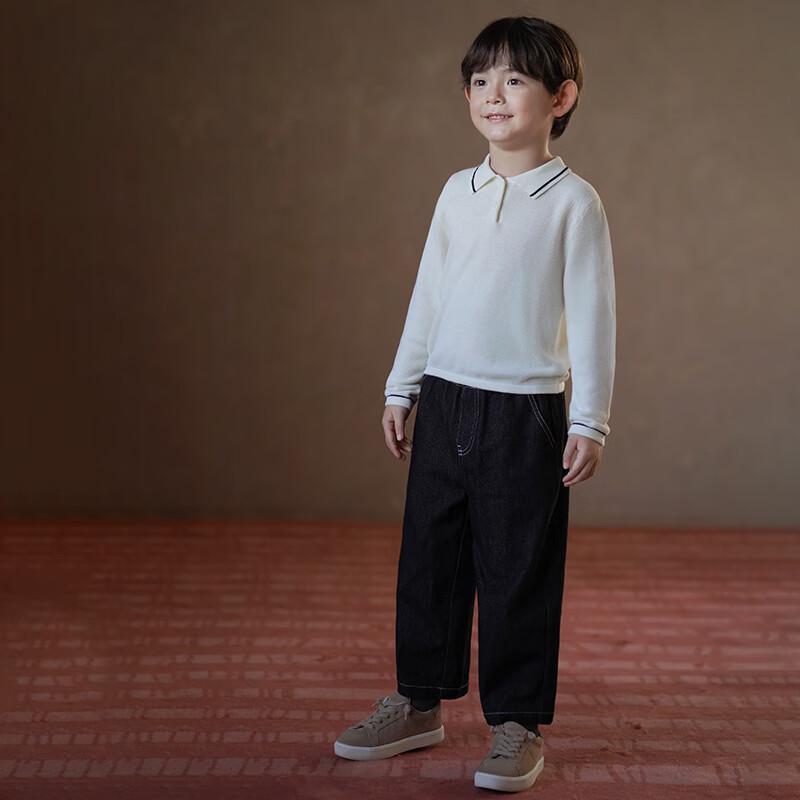Hacikis Kids' Korean Style Long Sleeve Knit Polo T-Shirt