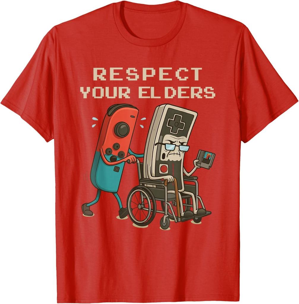 Respect Your Elders Retro Gaming Funny Gamer Controller 80s T-Shirt